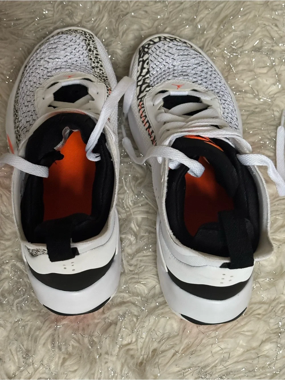 Nike Jordan Luka1 White, Black And Orange Men’s Safari Sneakers Size US5.5